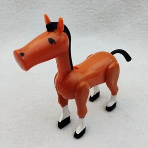 Vintage 70s Fisher Price Little People Brown Horace the Horse with Eyelashes